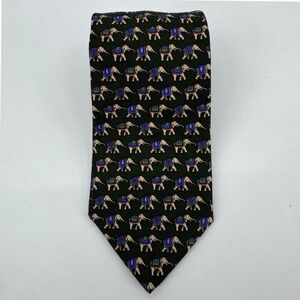NEW Brooks Brothers Makers Silk Tie Dark Green Elephant Pattern Made in USA NWT